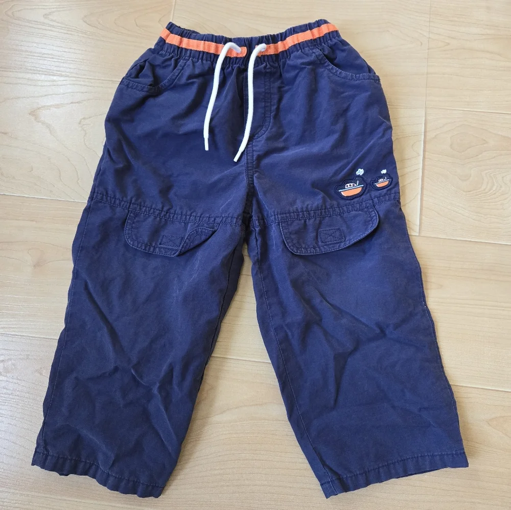 Vintage Y2K Gymboree navy blue cargo pocket nylon cotton tugboat pants